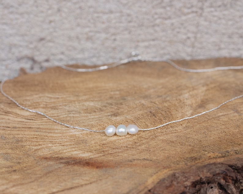 Delicate Wedding Necklace Thin Chain Pearl Necklace Minimalist Pearl Necklace Sterling Silver Freshwater Pearl Necklace Pearl Necklace