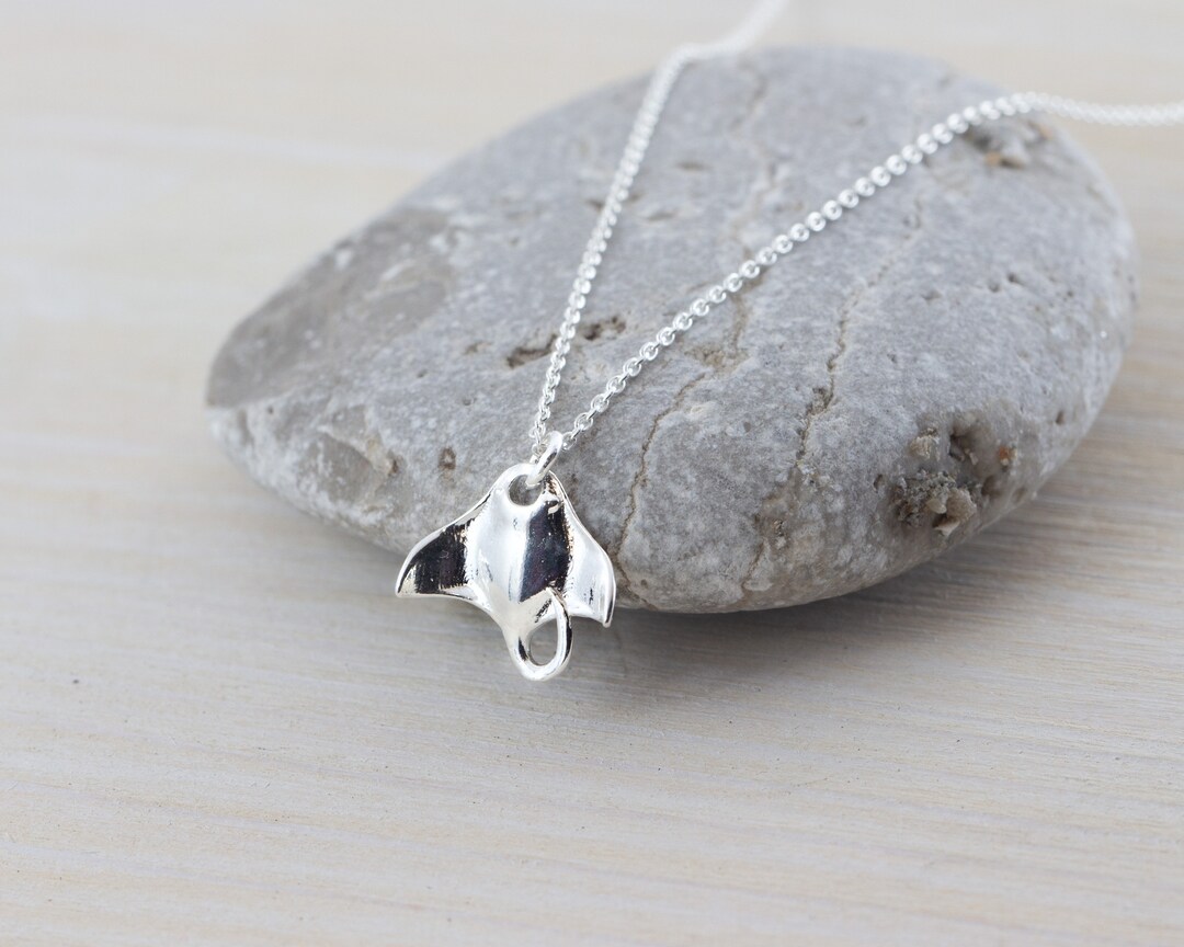 Collar de manta raya en plata de ley, joyería de criatura marina ...