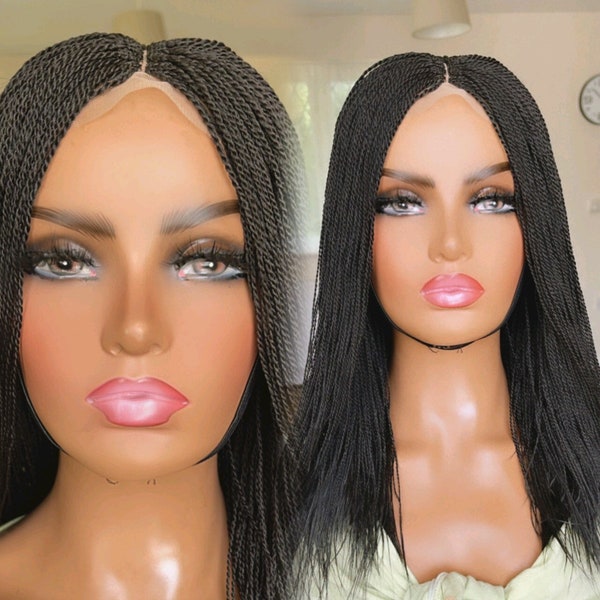 READY TO SHIP* Synthetic Wig Off Black Micro Twists Wig Braided Wig