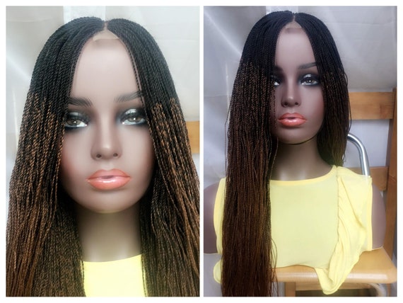Braided Wig Million Braids Senegalese Twists Ombre Braided Wig Etsy