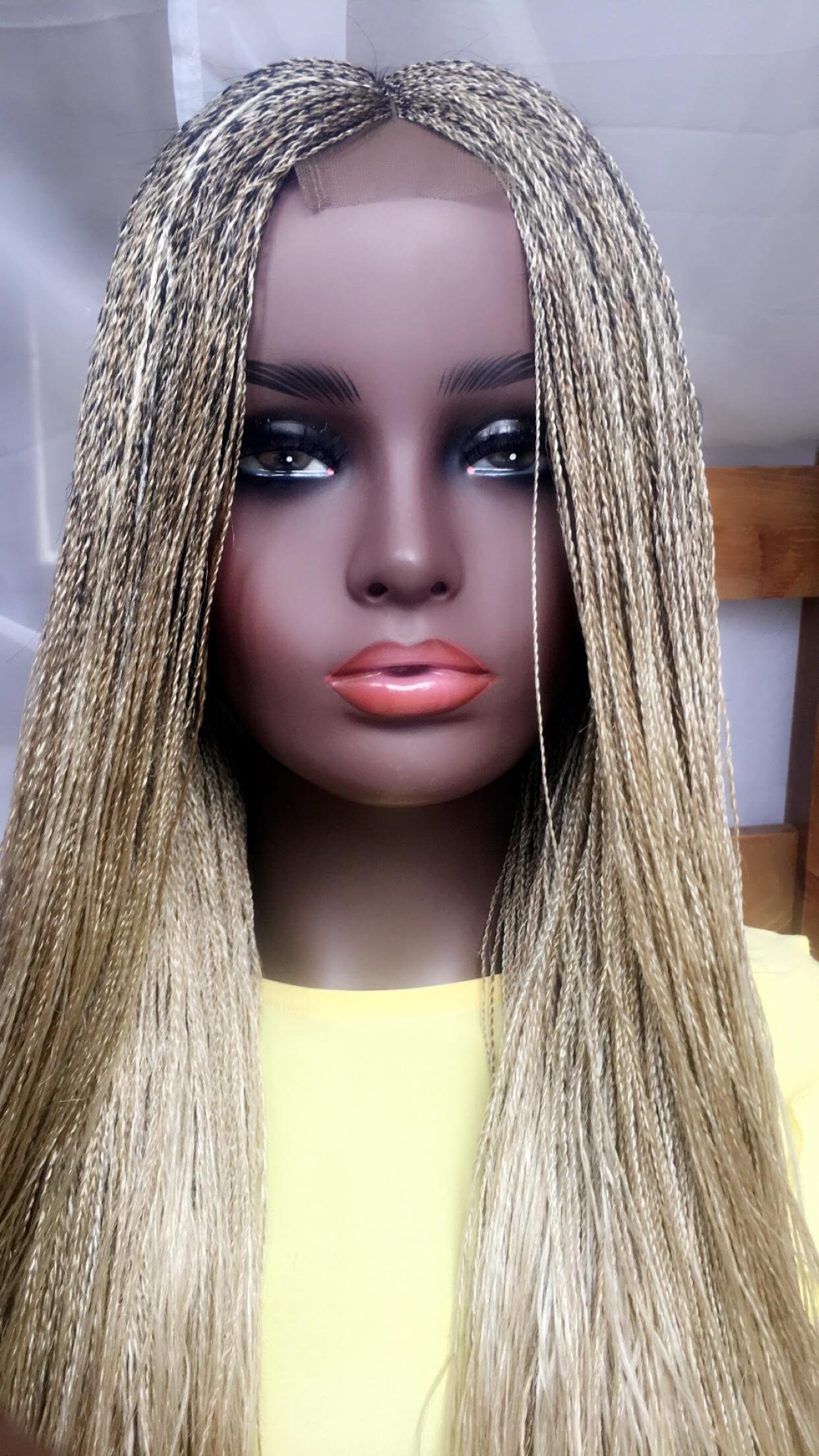 Blonde Mix 3 Color Senegalese Twists Braided Wig Braids Wig