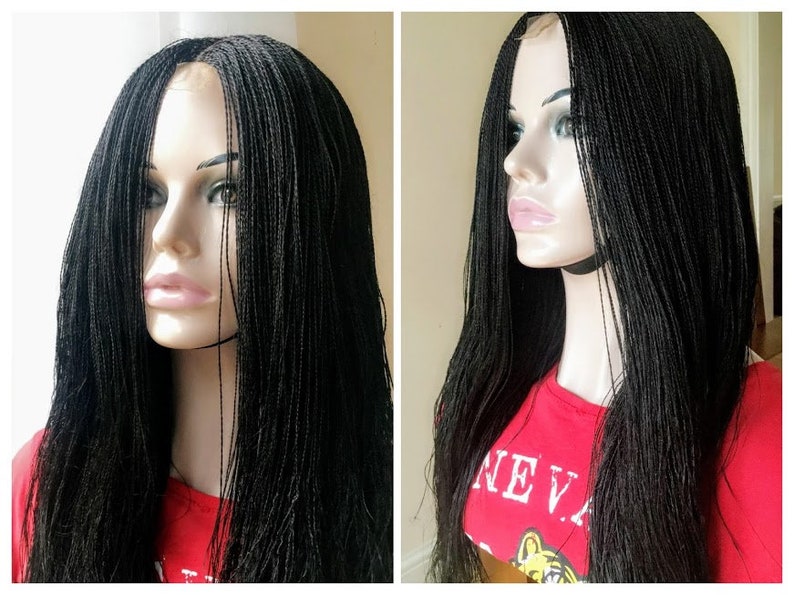 Million Braids Wig Human Hair Braided Lace Twists Braids Etsy