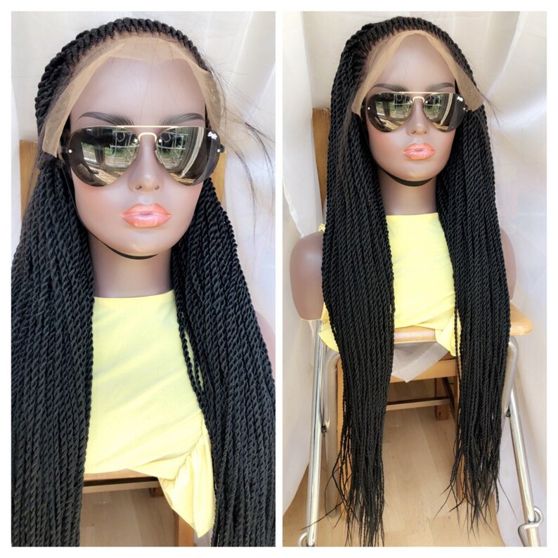 Ready To Shipbraided Wig Medium Twists Lace Frontal Cornrow Etsy