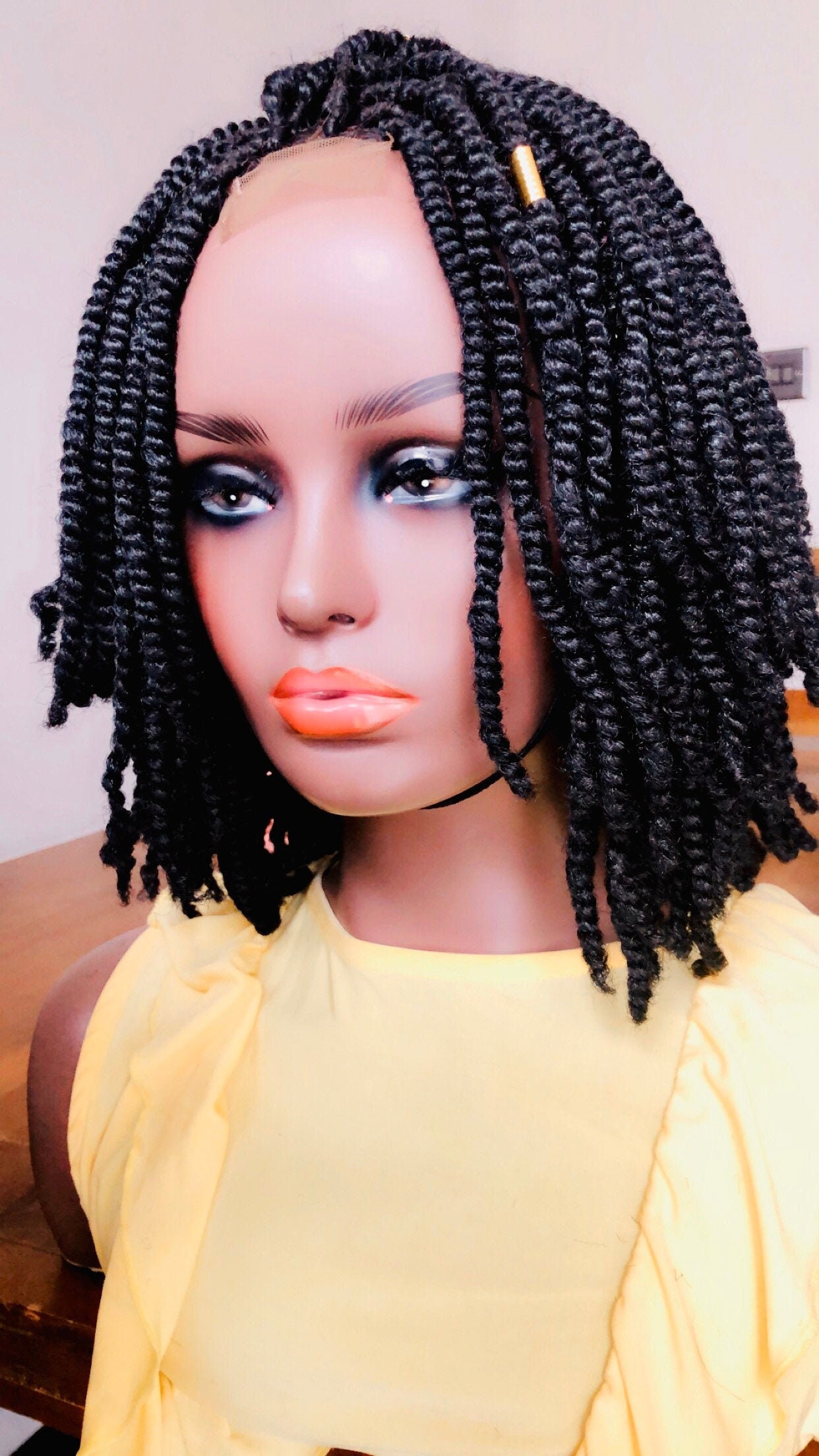 Ready To Ship Kinky Twists Wig Braided Wig Closure Wig