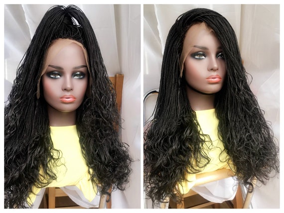 Black Micro Braids Box Braids Braided Wig Braids Wig Human Etsy