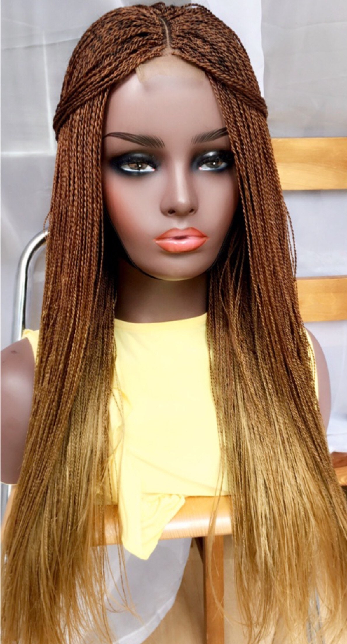Senegalese Twists Ombre Braided Wig Braid Wig Million Braids Lace
