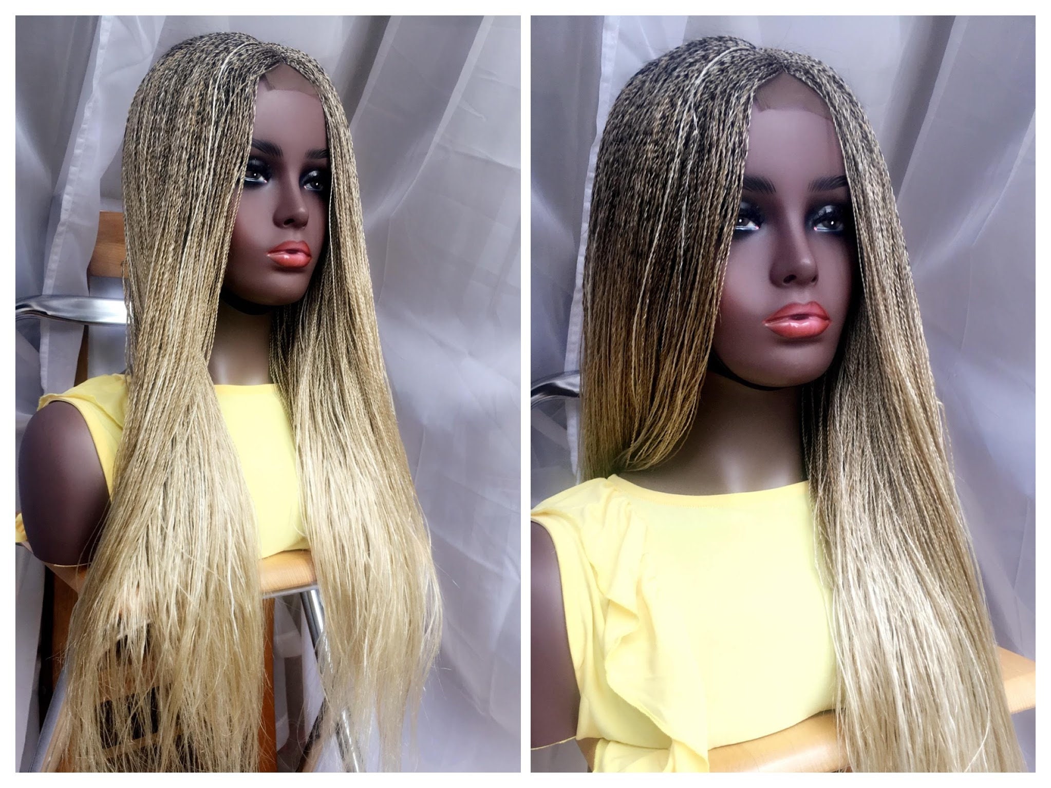 Blonde Mix 3 Color Senegalese Twists Braided Wig Braids Wig