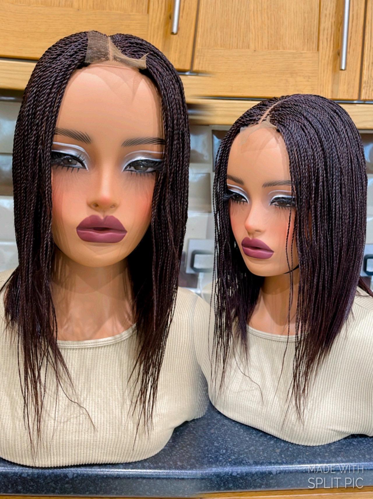 READY TO SHIP*Braided Wig Brown Micro Twists