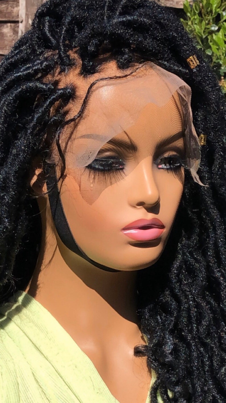 Goddess Locs Wig Lace Front Braided Wig Faux Locs Wig 22 Etsy