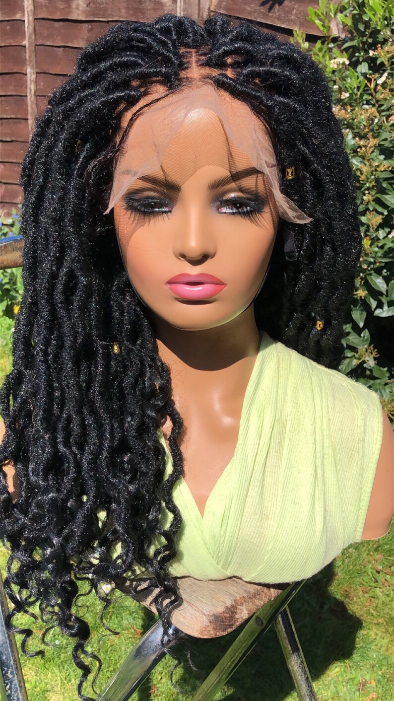 Goddess Locs Wig Lace Front Braided Wig Faux Locs Wig 22 Etsy