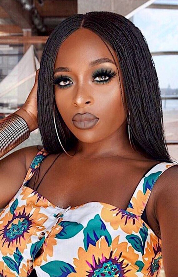 Braided Wig Hand Made Braided Lace Twists Braid Wig Human Hair Etsy