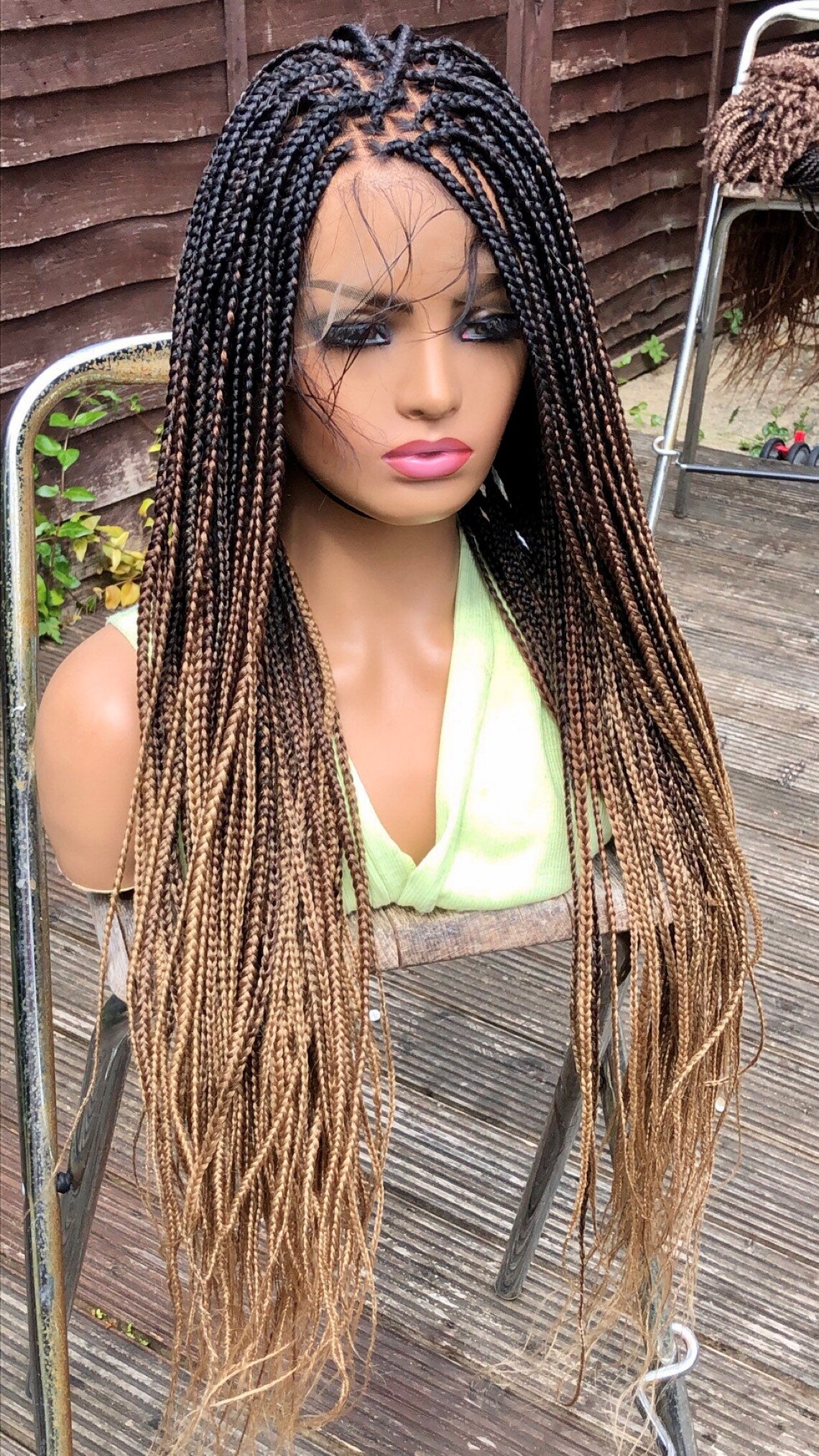 Preorderfull Lace Braided Wig Braids Wig Lace Wig Black Brown Etsy UK