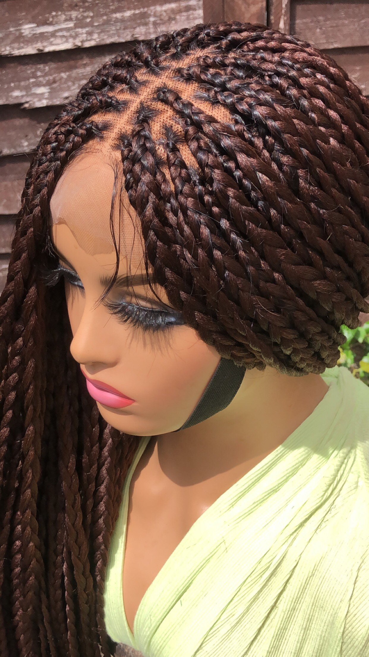 READY TO SHIP*Brown Box Braids Braided Wig Knotless Loose Braids Wig