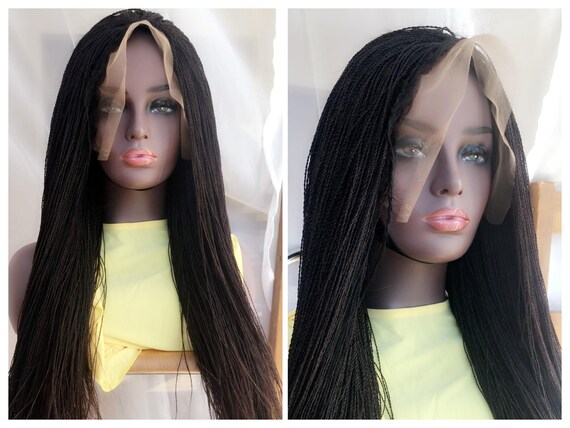 Brown Micro Twists Million Braided Wig Braids Wig Human Hair Etsy