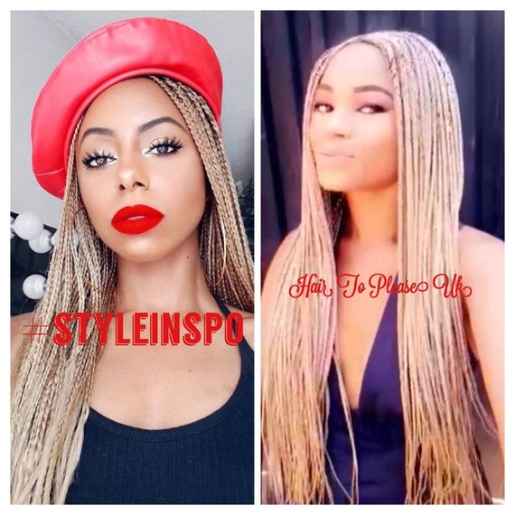 Medium Braids Braided Wig Blonde Mix Tribal Braids Cornrow Etsy