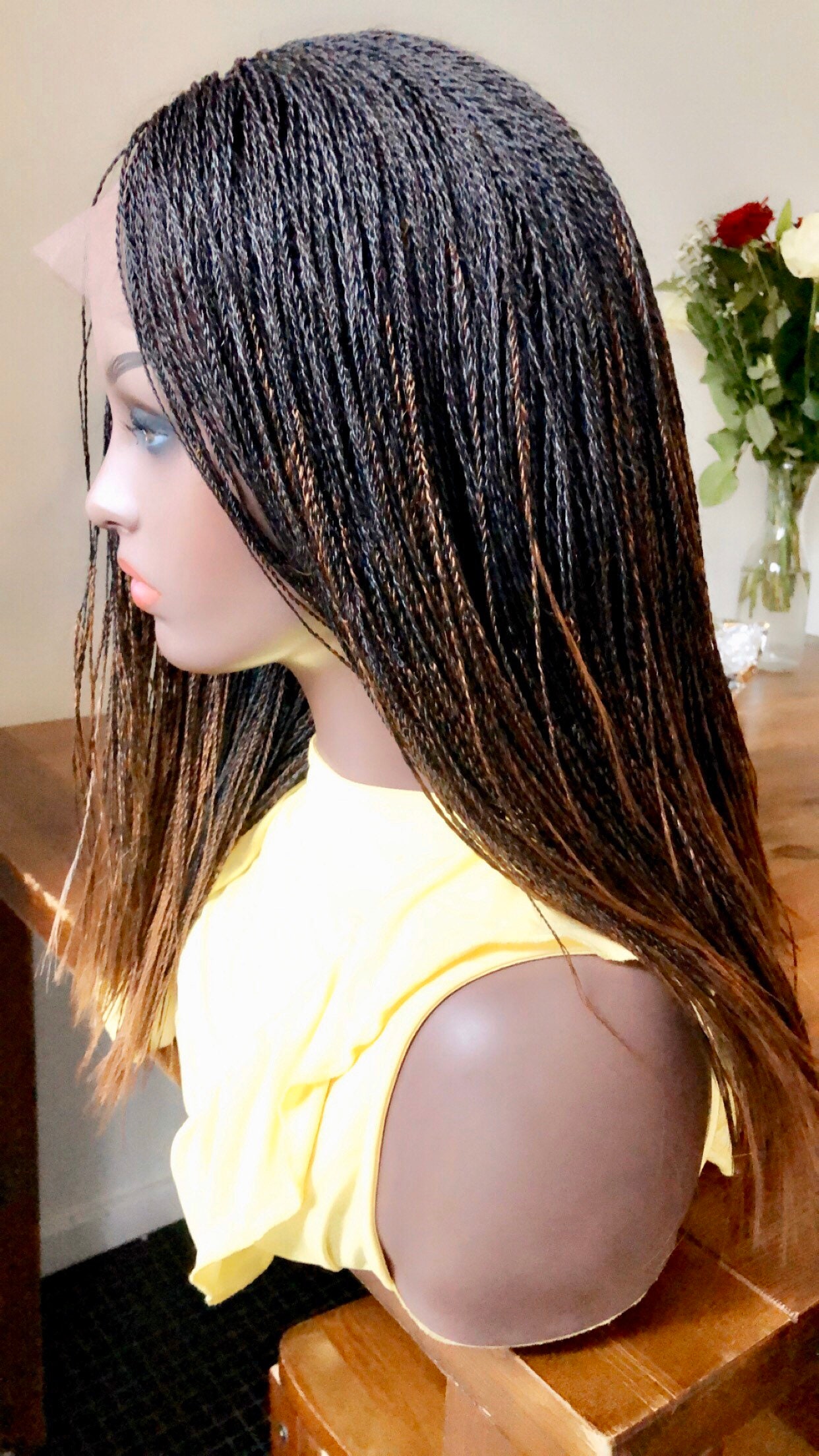 Ready To Shipgolden Brown Braided Wig Hand Made Braided Lace 224