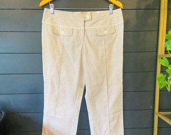 Vintage Capri Pants, Size 8, Pinstripe Pants, Khaki, White Stripe, Summer Capris, Women’s Pants, 1990’s Pants, Capri, Pants, Trousers