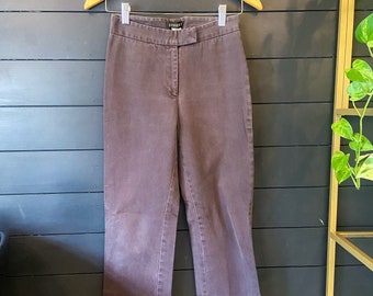 Vintage Brown Twill Trousers - 1990s Straight Leg Pants - Size 2