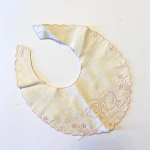 Vintage Baby Bib, Vintage Doll Bib, Vintage Doll, Embroidered Bib, Baby Bib, Bib, Vintage Baby, Baby, Hand Embroidered, Vintage Linens