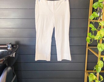 White Women’s Pants, Capri  Pants, White Capri’s, Women’s Trousers, 1990’s pants, Straight Leg Pants, Women’s Pants, Y2K Pants