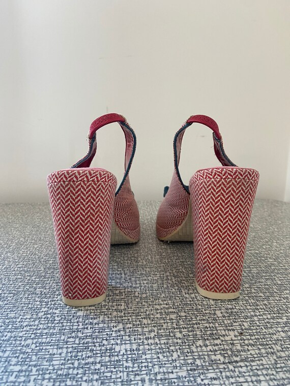 Red and White Heels, Flower Heels, Gingham Heels,… - image 6