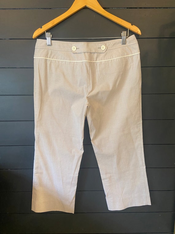 Vintage Capri Pants, Size 8, Pinstripe Pants, Kha… - image 3
