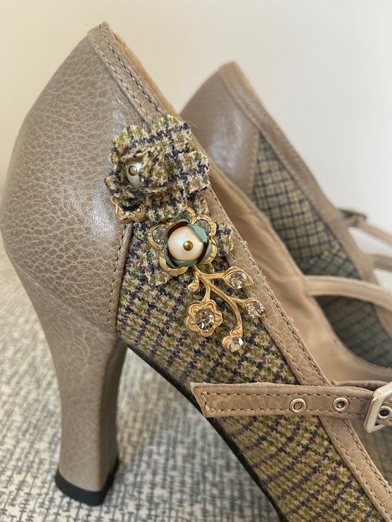 Tweed Heels, Size 38, Women's Heels, Unique Shoes… - image 3