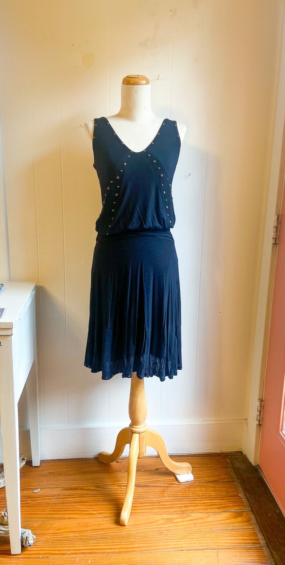 Vintage Black Dress, LBD, Black Dress, Studs, Rock