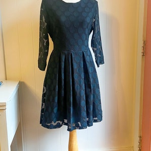 Vintage Black Dress, LBD, Black Dress, Cocktail Dress, Women’s Dresses, Dress, Fit and Flare, Polka Dots,