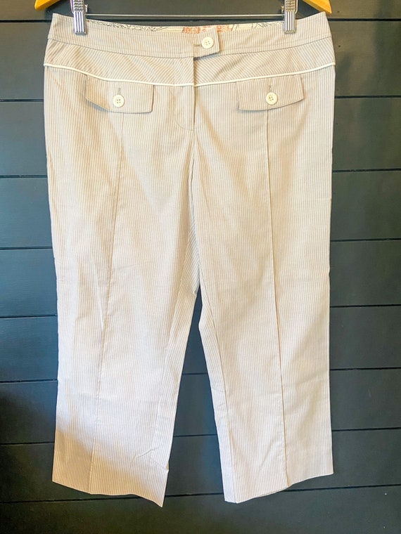 Vintage Capri Pants, Size 8, Pinstripe Pants, Kha… - image 2
