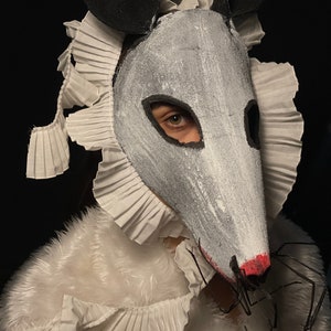 Possum Mask - Adult Halloween, Masquerade, Creepy Cute Cosplay Costume Masks for Photo Shoots, Videos - Rat, Mouse, Rodent Mask