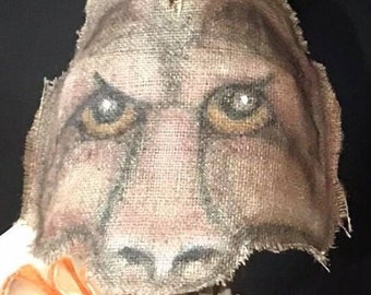 Bear-Dog Mask - Papier-Mâché and Burlap Animal Costumes for Masquerades & Photo Props