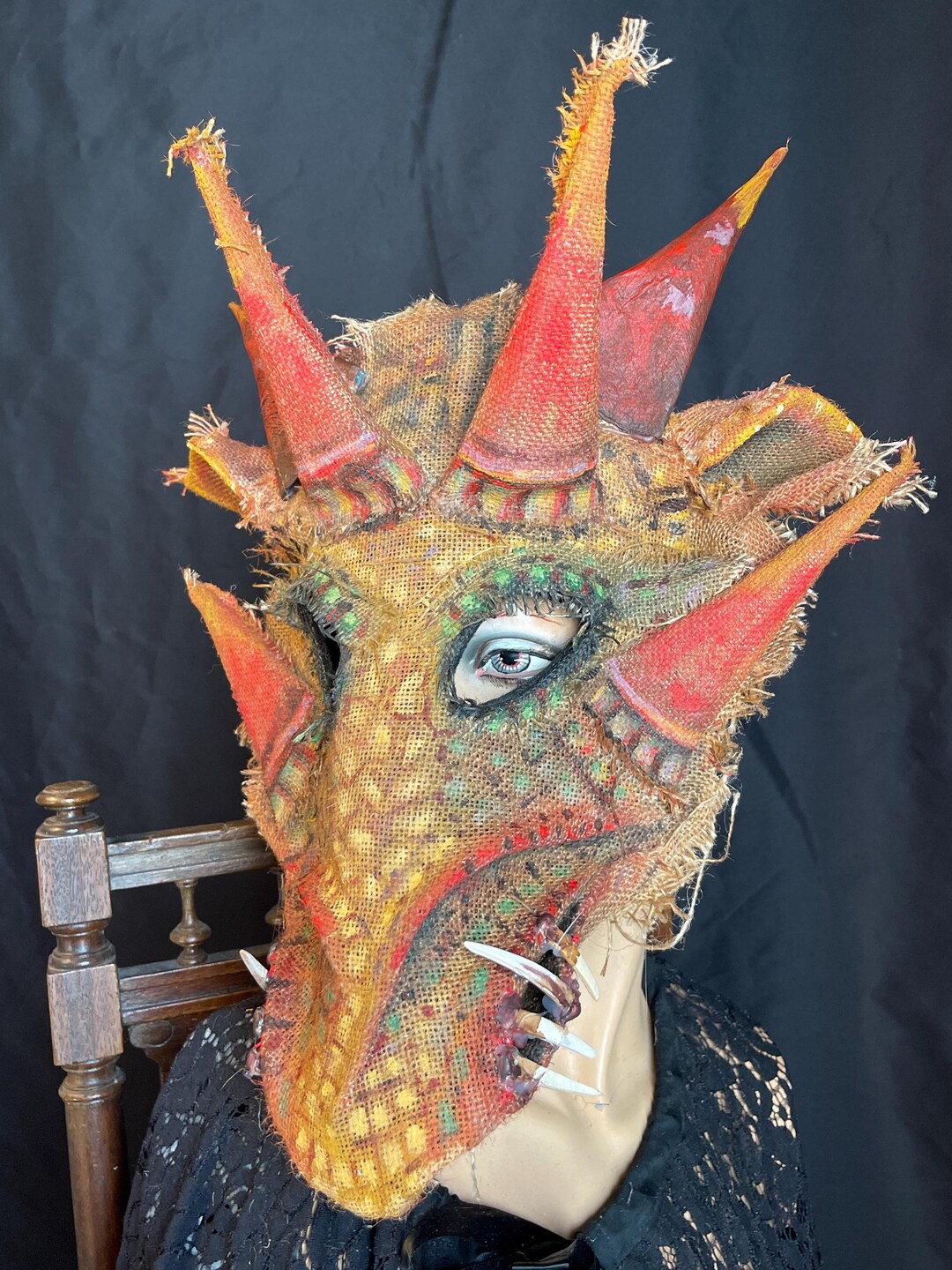 Dragon Mask - Crocodile Masquerade Mask for Halloween, New Year