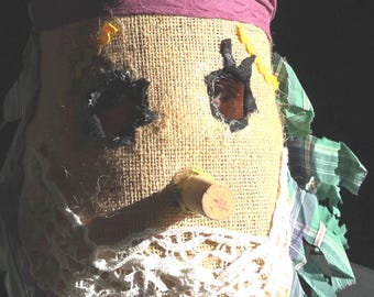 Handmade Cajun Mardi Gras Mask: Vintage Style Burlap Carnival Costume Prop