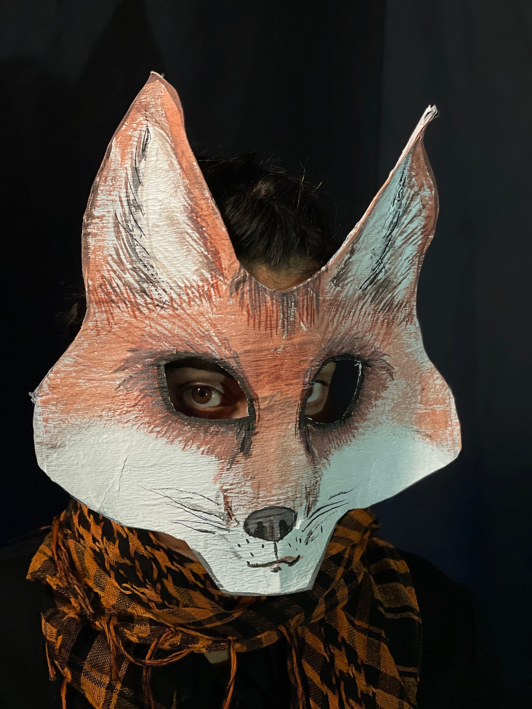 Fox Kitsune Mask Papiermâché Halloween Costumes for Etsy