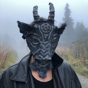 Handmade Krampus Mask: Baphomet & Devil, Solstice Horror Prop