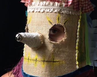 Handmade Cajun Mardi Gras Mask: Mummers Chicken Chase Costume