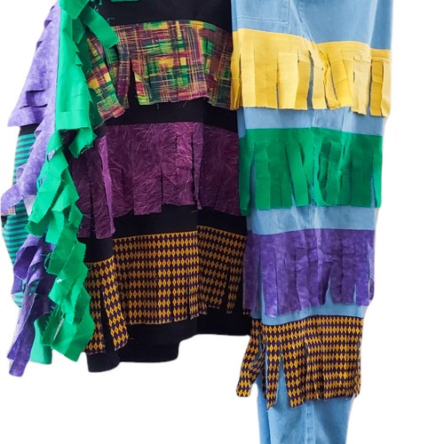 Traditional Cajun Mardi Gras Chemise - Authentic Chicken shops Chase Outfit - Cajun Mardi Gras Costume - Mardi Gras Masquerade Mummers Suit - XLG