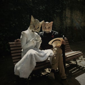 Kitty Mask - Cat Mask - Animal Masquerade Mask - Halloween Props  - Cosplay, Role Play, Stage and Film Fun