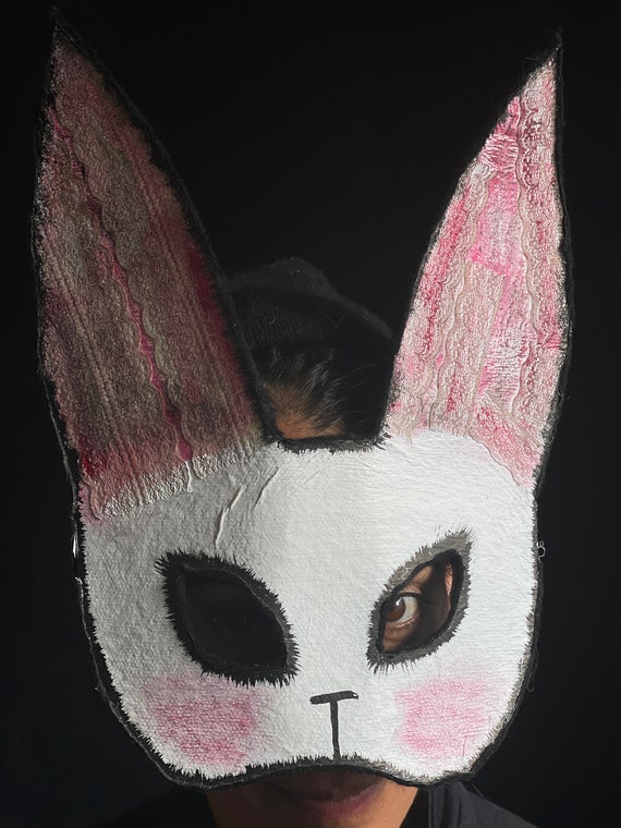 Masque de lapin, masque de masque noir, masque d'œil de lapin avec  oreilles, masque de lapin pour cosplay, déguisement, bal d'accessoires,  Pâques, carnaval