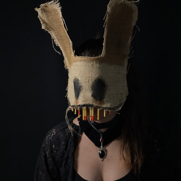 Scary Rabbit Mask, Creepy Easter Bunny Mask, Adult Halloween Costume for Masquerades, Videos, Photo Shoots