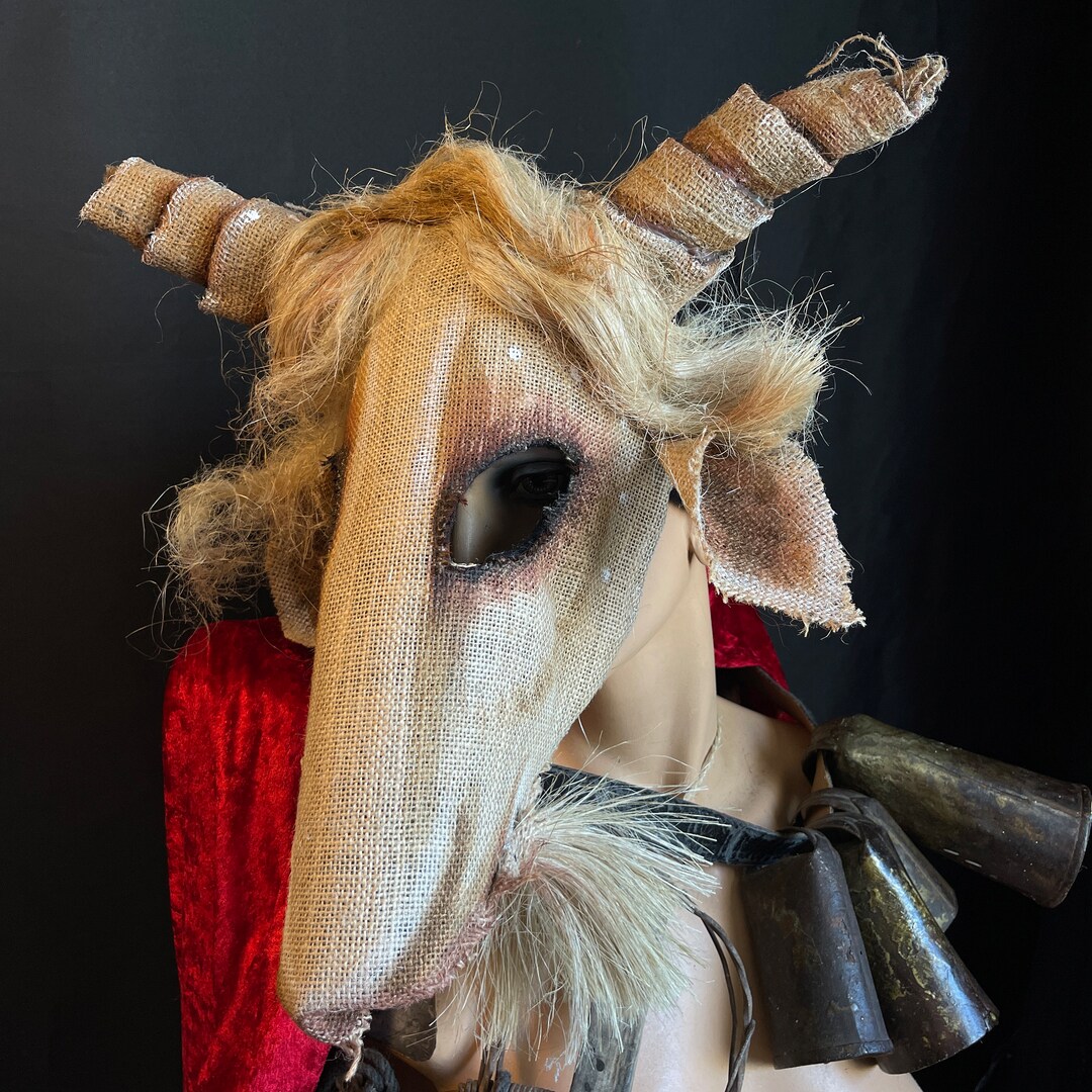 Goat Mask, Adult Halloween Costume Folk Horror, Handmade, Custom Photo ...
