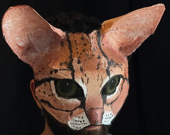 Ocelot Mask - Adult Halloween Costume - Masquerade Ball Mask - Movie Photo Shoot Props - Cosplay Animal Mask - Made to Order Custom Masks