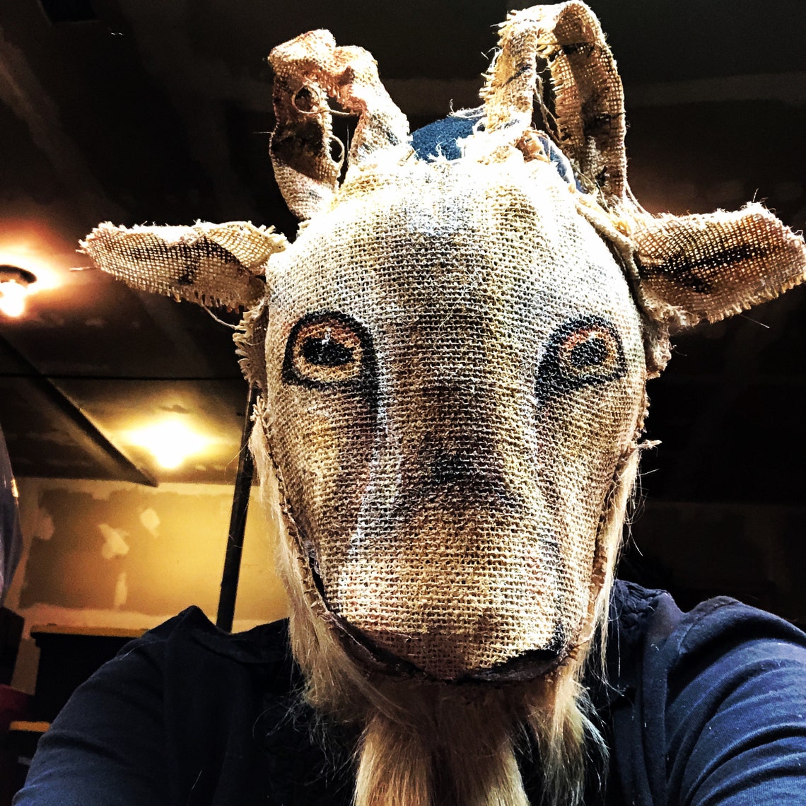 Goat Mask Burlap Goat Mask Cosplay Theater Photo Shoot - Etsy