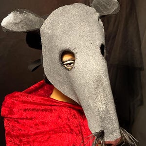 Possum Mask - Adult Halloween, Masquerade, Creepy Cute Cosplay Costume Masks for Photo Shoots, Videos - Rat, Mouse, Rodent Mask
