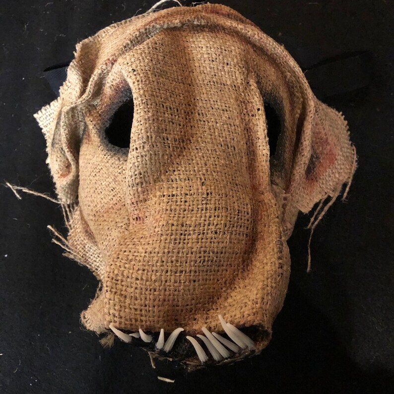 Creepy Scary Burlap Horror Mask Adult Halloween Costume Etsy