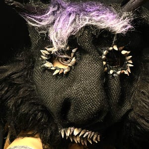 Devil Mask - Adult Halloween Costume - Handcrafted Horror Props - Unique Monster Cryptid Mask