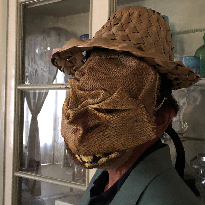 Burlap Scarecrow Masks Creepy Scary Halloween Horror Props Etsy