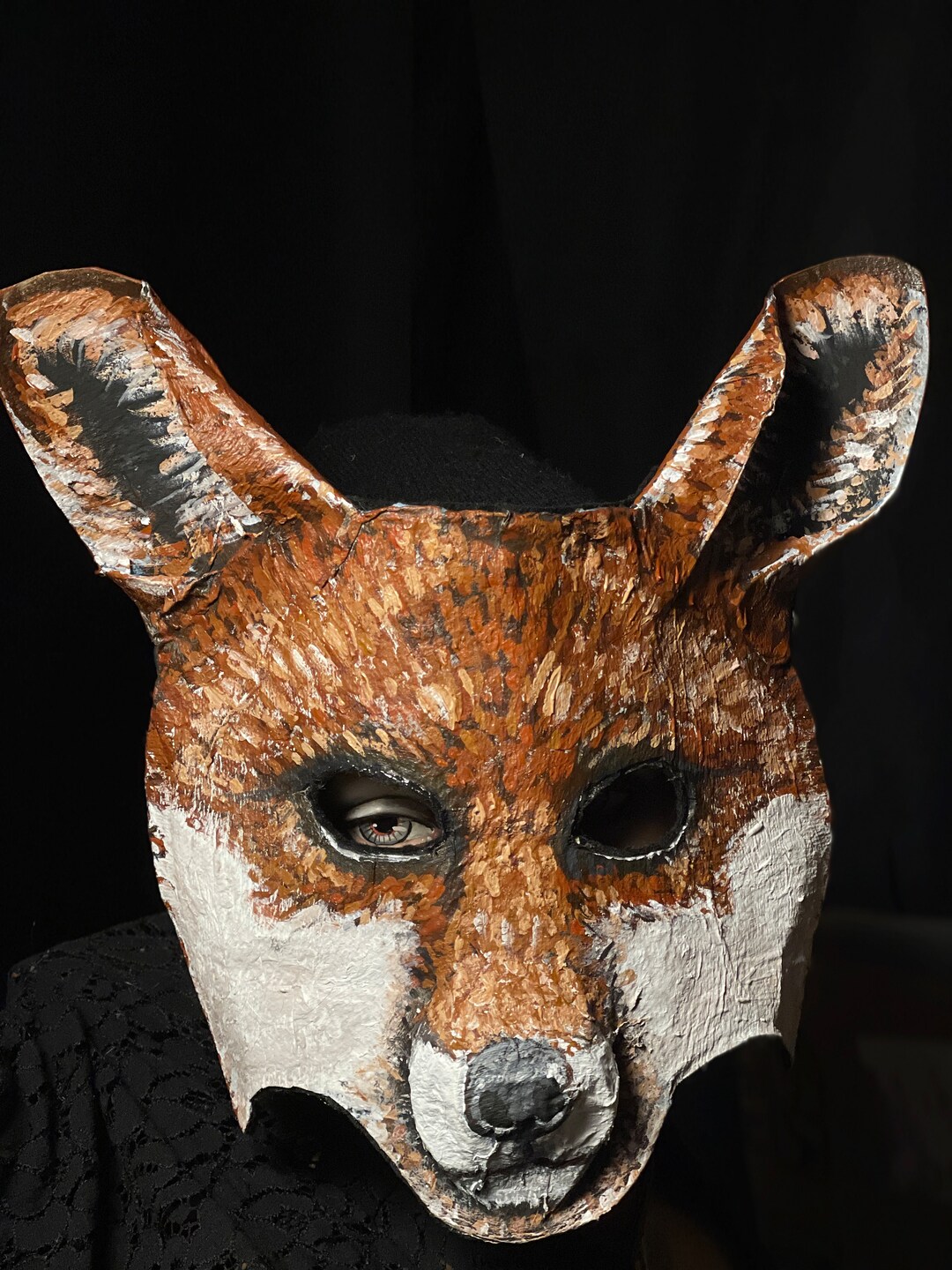 Fox Kitsune Mask Papiermâché Adult Halloween Costumes for Etsy