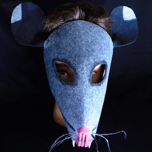 Possum Mask - Adult Halloween, Masquerade, Creepy Cute Cosplay Costume Masks for Photo Shoots, Videos - Rat, Mouse, Rodent Mask